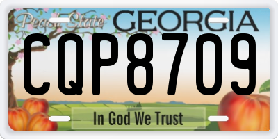 GA license plate CQP8709