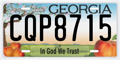 GA license plate CQP8715