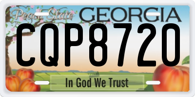 GA license plate CQP8720