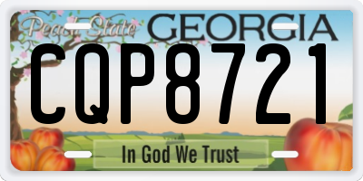 GA license plate CQP8721