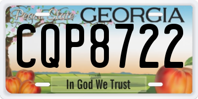 GA license plate CQP8722