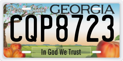 GA license plate CQP8723