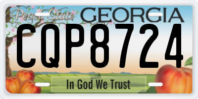 GA license plate CQP8724