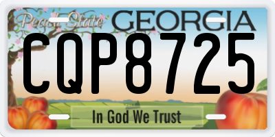 GA license plate CQP8725