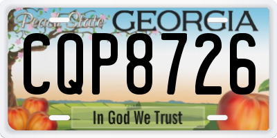 GA license plate CQP8726