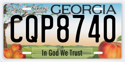 GA license plate CQP8740