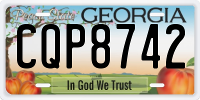 GA license plate CQP8742