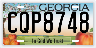 GA license plate CQP8748