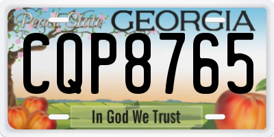 GA license plate CQP8765