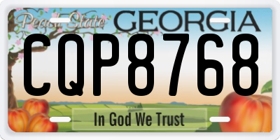 GA license plate CQP8768