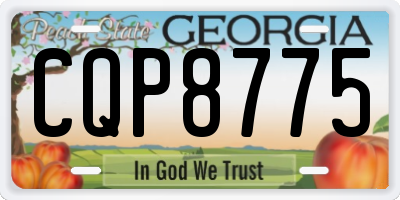 GA license plate CQP8775