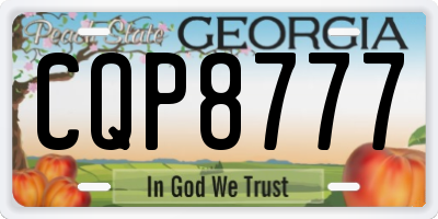 GA license plate CQP8777