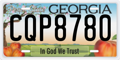 GA license plate CQP8780