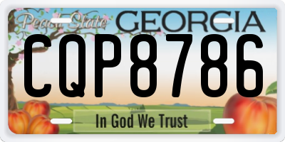 GA license plate CQP8786