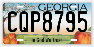 GA license plate CQP8795