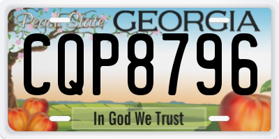 GA license plate CQP8796