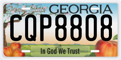 GA license plate CQP8808