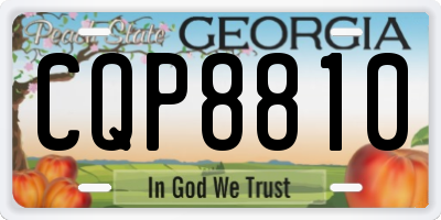 GA license plate CQP8810