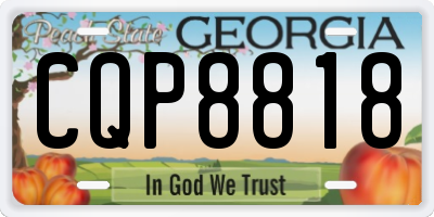 GA license plate CQP8818