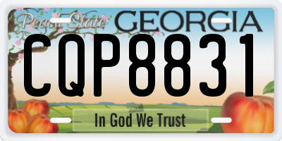 GA license plate CQP8831