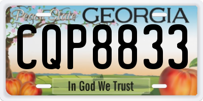 GA license plate CQP8833
