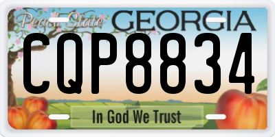 GA license plate CQP8834