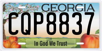 GA license plate CQP8837