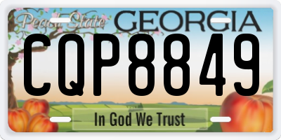 GA license plate CQP8849