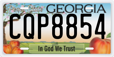 GA license plate CQP8854