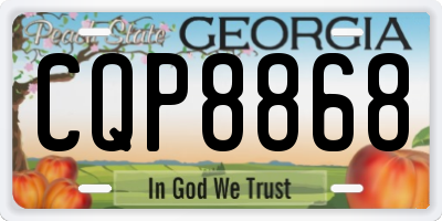 GA license plate CQP8868