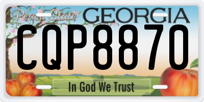GA license plate CQP8870