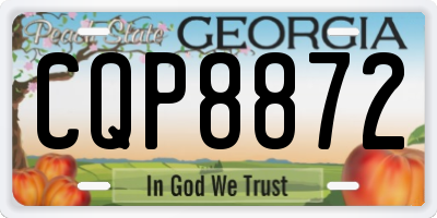 GA license plate CQP8872