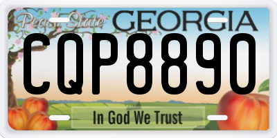 GA license plate CQP8890