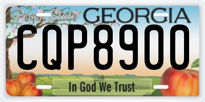 GA license plate CQP8900