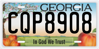 GA license plate CQP8908