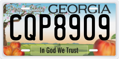 GA license plate CQP8909