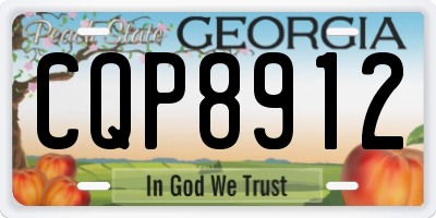 GA license plate CQP8912