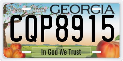 GA license plate CQP8915