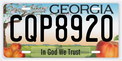 GA license plate CQP8920