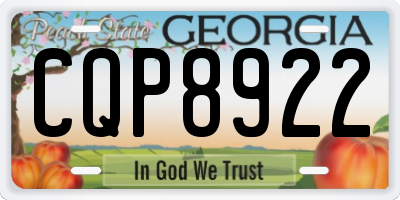 GA license plate CQP8922