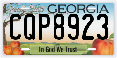 GA license plate CQP8923