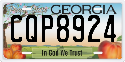GA license plate CQP8924