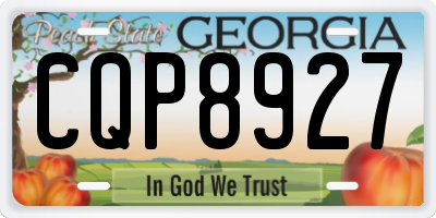 GA license plate CQP8927