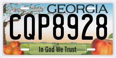 GA license plate CQP8928