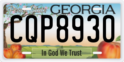GA license plate CQP8930