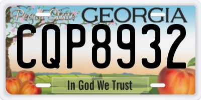 GA license plate CQP8932