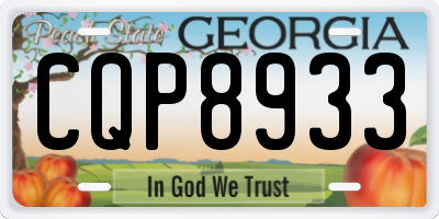 GA license plate CQP8933