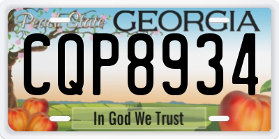 GA license plate CQP8934