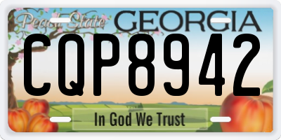 GA license plate CQP8942