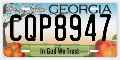 GA license plate CQP8947